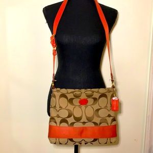 Coach canvas orange purse